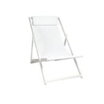 WHITE FOLDING LOUNGE CHAIR WITH ALUMINUM FRAME