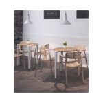 PLATEAU 80x80 HPL CHENE CENDRE (PIEDS CORNER) – Image 2