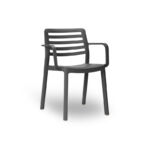 CHAISE WIND SHAPE GRIS FONCE AVEC ACCOUDOIRES
