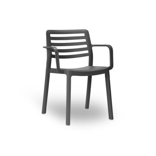 CHAISE WIND SHAPE GRIS FONCE AVEC ACCOUDOIRES