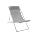 GREY FOLDING LOUNGE CHAIR WITH ALUMINUM FRAME