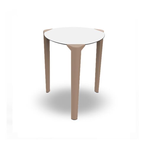 PLATEAU Ø60  HPL BLANC (PIEDS CORNER)