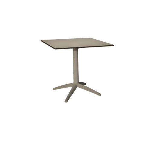 TABLE DE CAFE FIX EN HPL BEIGE 80x80