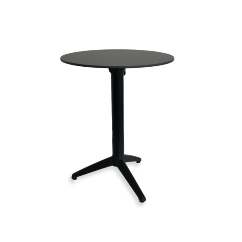 ROUND FOLDING TABLE IN HPL BLACK Ø70