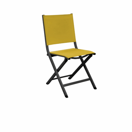 THEMA CHAISE PLIANTE ALU/TPEP - GRAPHITE/MOUTARDE