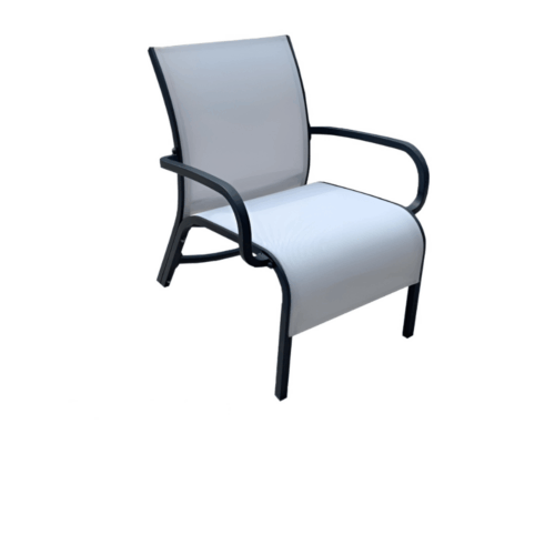 LINEA III FAUTEUIL LOUNGE ALU/TPEP - GRAPHITE/CHINE BLANC