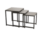 LOT DE 3 TABLES GIGOGNE ALU - GRIS