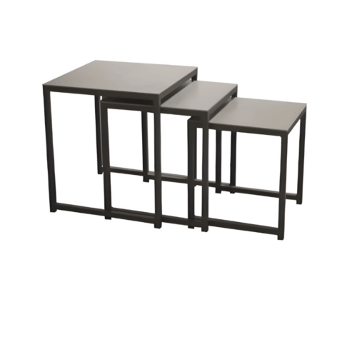 GIGOGNE LOT DE 3 TABLES ALU - GREY