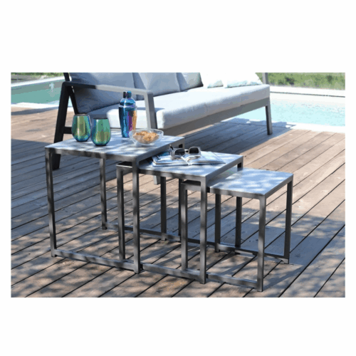 GIGOGNE LOT DE 3 TABLES ALU - GREY – Image 2