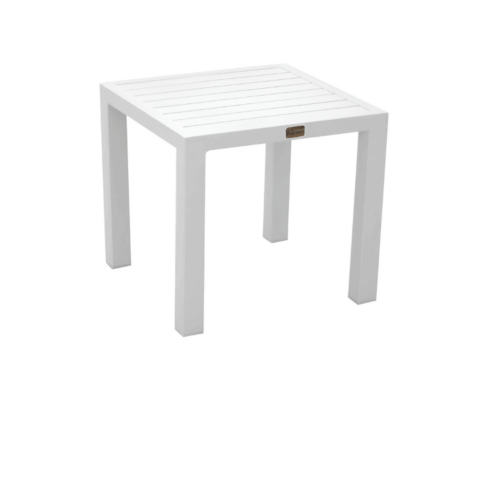 LOU STACKABLE COFFEE TABLE 40x40 ALU/SLATS - WHITE
