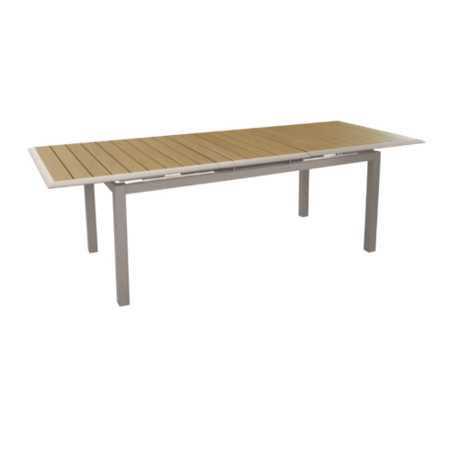 LOUISIANE II TABLE ALU/LATTES HEAT - CREME/CHENE