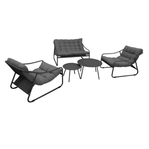 BORD'EAU SET 5PCS ALU/TPEP/COUSSIN - GRAPHITE/CHINE GRIS