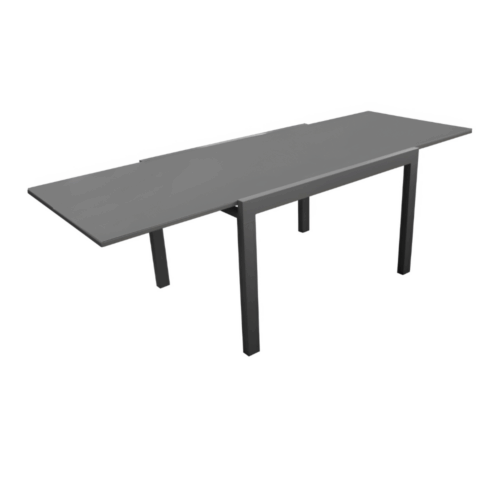 ELISE TABLE 80/140x80 ALU/VERRE - GRAPHITE/GRIS