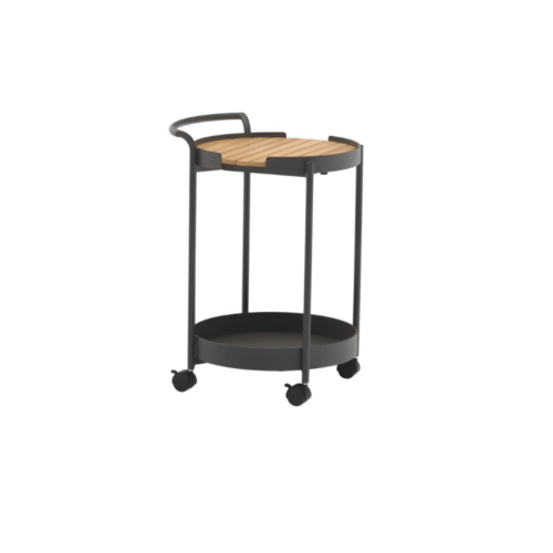 EVEN DESSERTE BAR ALU/TECK+ROUES - GRAPHITE