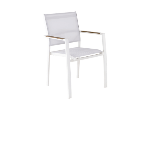 GAMES FAUTEUIL EMPILABLE ALU ACC HEAT CHENE/TPEP - CREME/CREME