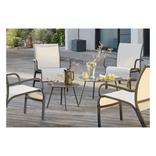 LINEA III FAUTEUIL LOUNGE ALU/TPEP - GRAPHITE/CHINE BLANC – Image 2