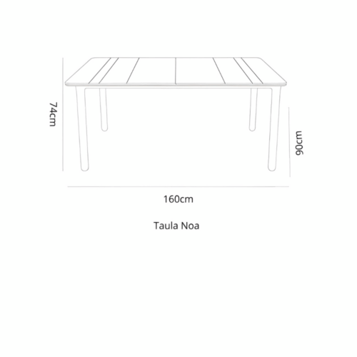 TABLE NOA 160x90 GRIS FONCE – Image 2