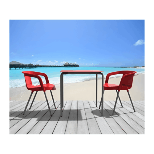 MALTA HIGH-BACK ARMCHAIR RED - Image 2