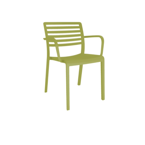 WIND OLIVE GREEN ARMCHAIR WITH ARMRESTS