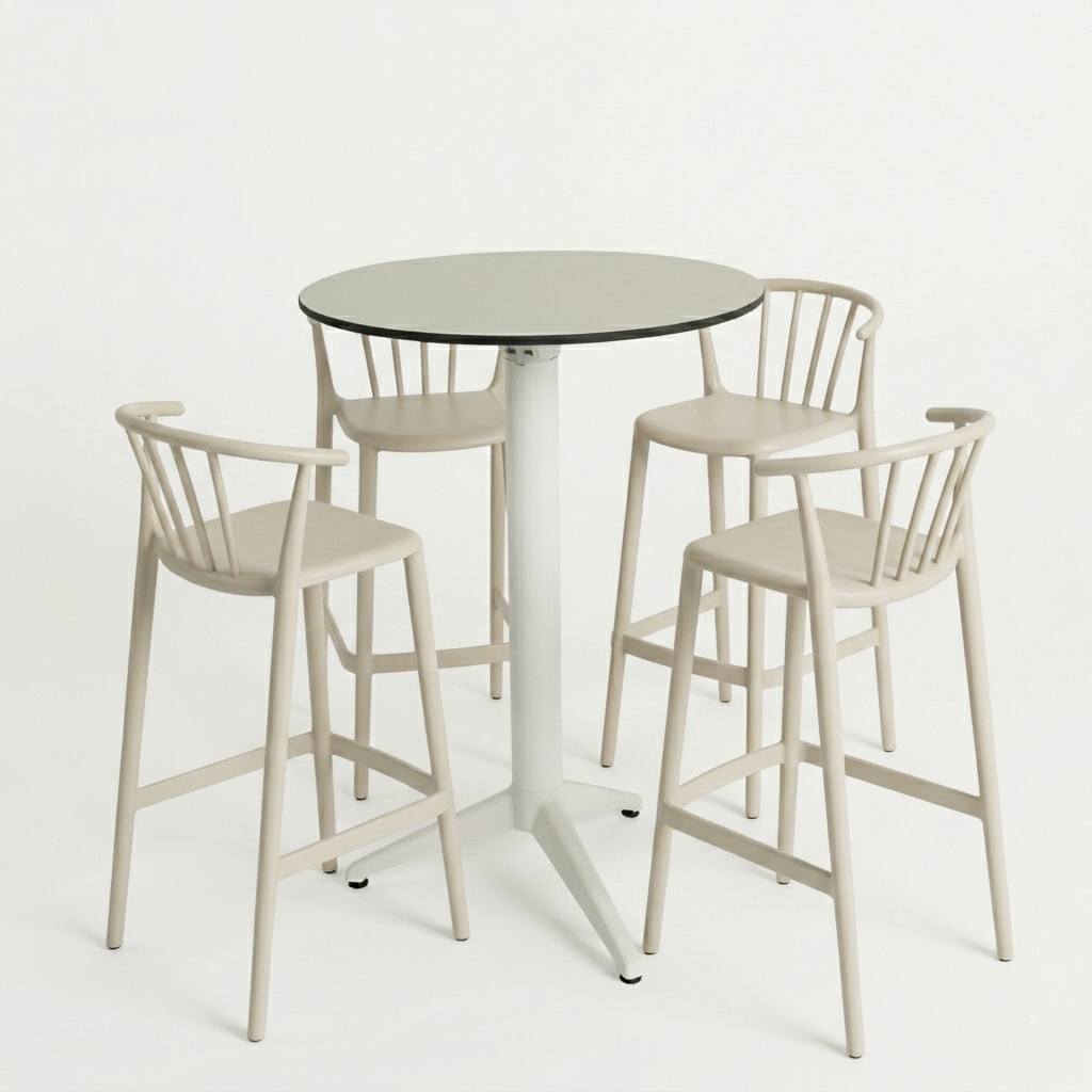 TABLE HAUTE BLANCHE Ø70 RONDO HIGH FOLDING